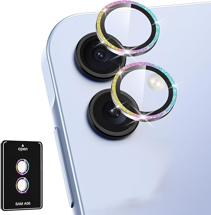 for Samsung Galaxy A06 Camera Lens Protector, Individual Metal Ring Tempered by Btscase