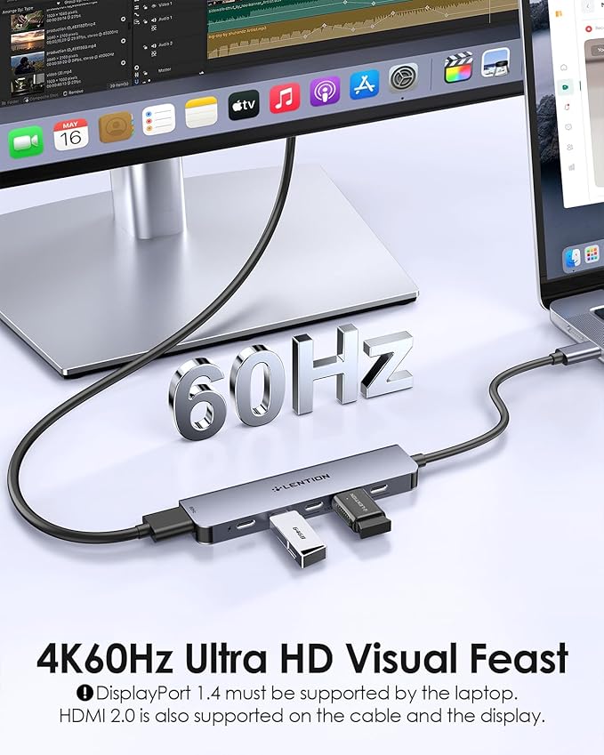 LENTION 6-in-1 USB C Hub Dock - Image 5