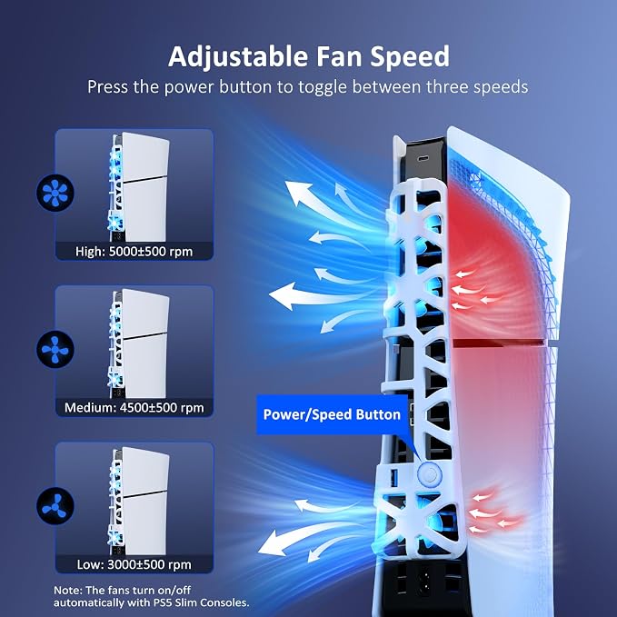 NexiGo PS5 Slim Silent Enhanced Cooling Fan - Image 4
