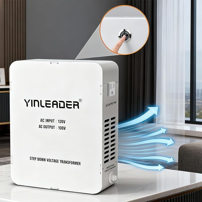 Yinleader 1500W US 120V to 100V JP Japan Voltage Converter Step Down - Image 7
