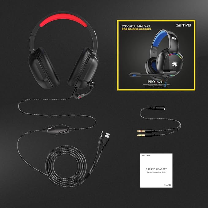 Gaming Headset with Microphone for Pc, Xbox One Series X/s, Stereo Wired Noise - Image 7
