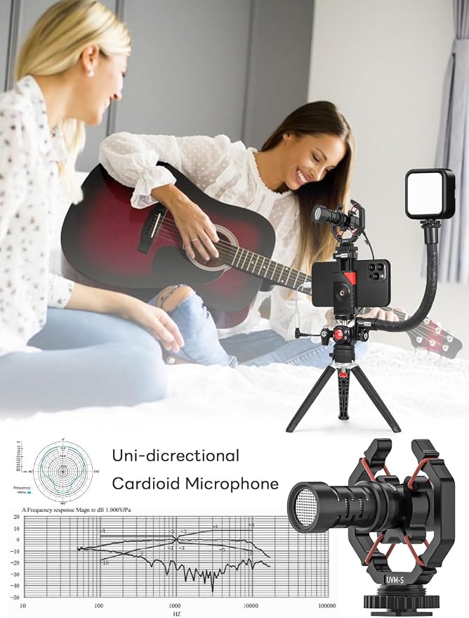 Smartphone Video Vlogging Kit Metal Microphone Light Tiktok YouTube Podcast - Image 6