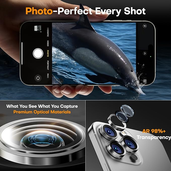 Camera Lens Protector for iPhone 16 Pro Max/16 Pro/15 Pro Max/15 Pro/14 Pro - Image 5