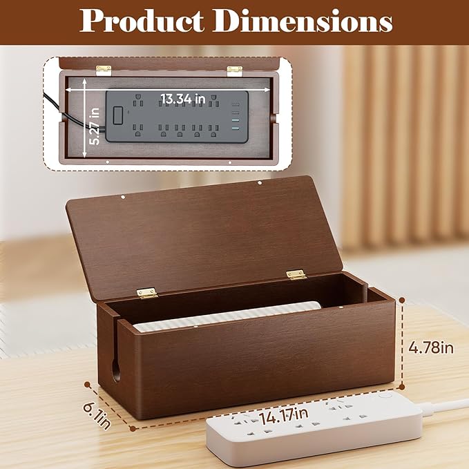 Delamu Wooden Cable Management Box - Image 7