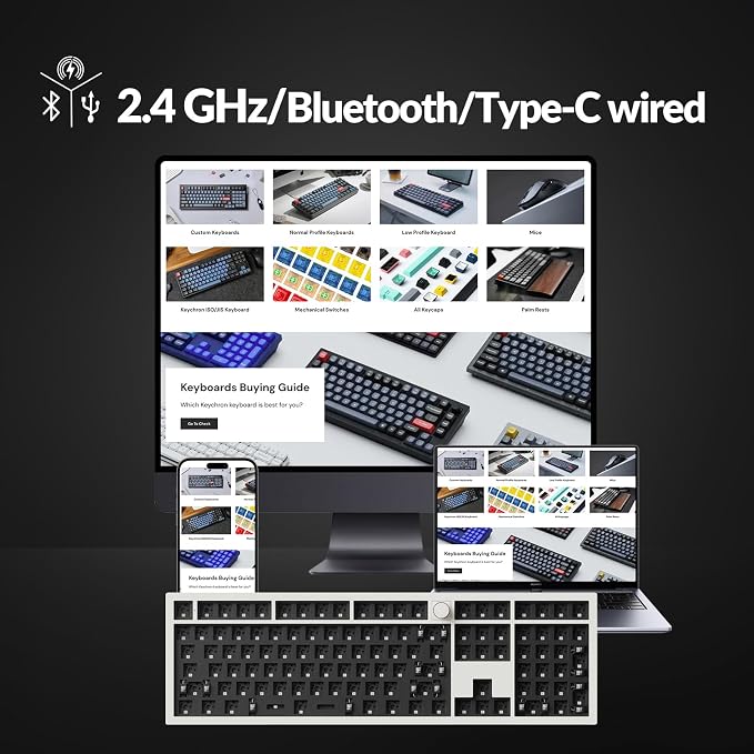 Keychron Q6 Max QMK/VIA Wireless Custom Mechanical Keyboard Barebone Knob - Image 4