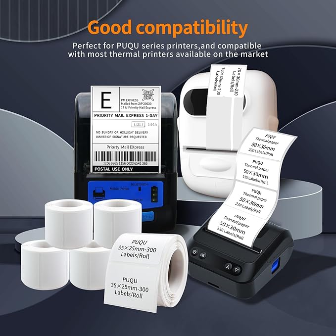 PUQU 30x20mm Direct Thermal Sticker Labels, Self-Adhesive All-Purpose Label - Image 5