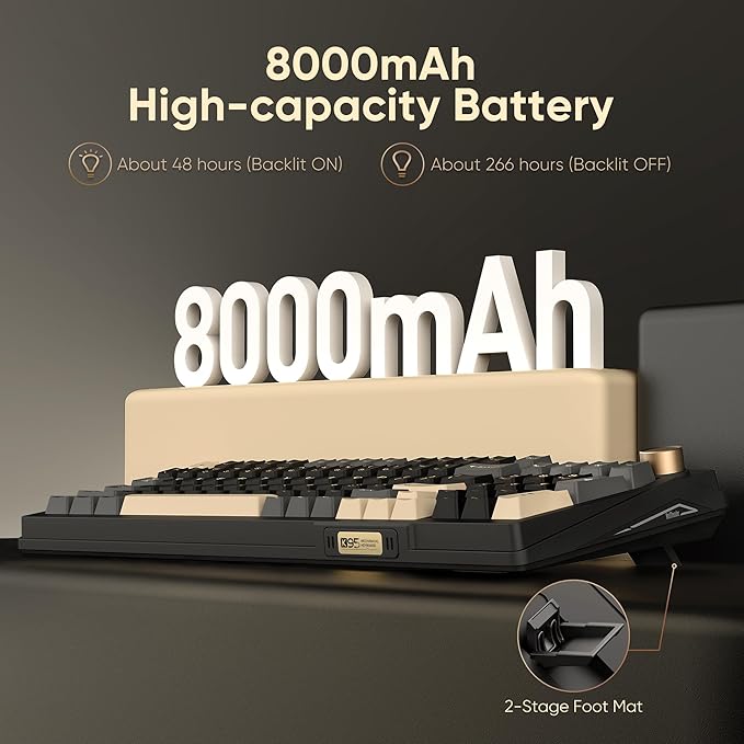 RedThunder K95 Wireless Mechanical Keyboard, TFT Screen & Knob, Tri-Mode - Image 7