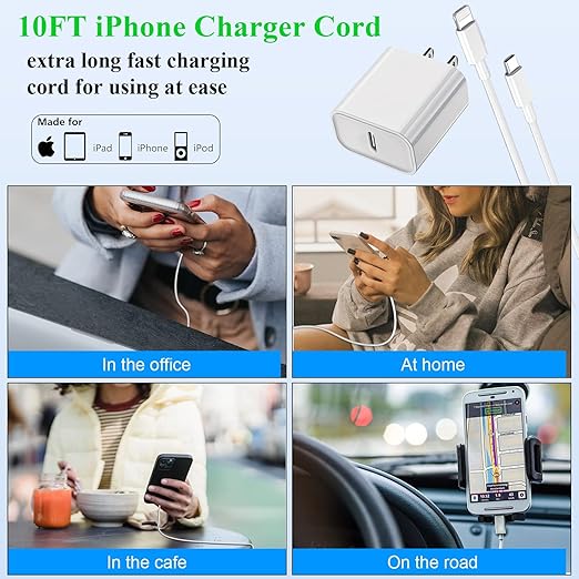 2Pack Fast Charger iPhone, 10FT iPhone Charger Fast Charging USB C to Lightning - Image 6