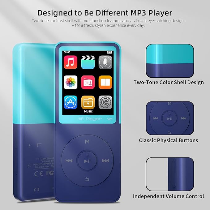 MP3 Player with Bluetooth, Portable Music Player, HiFi Sound, SD Card Slot – - Image 4