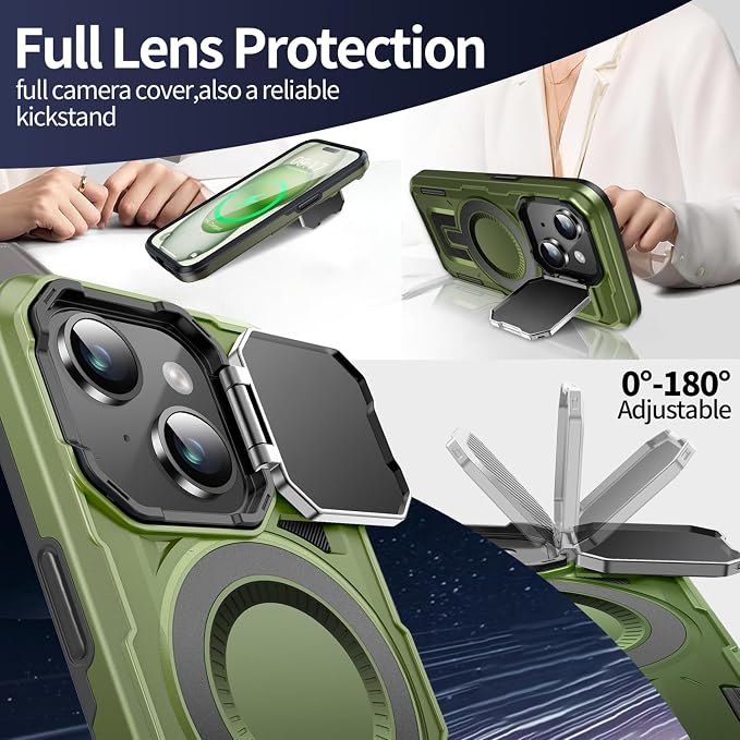 Camera Stand Case for iPhone 15, 2024 Version Military Grade Protective Soft - Image 3