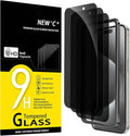 NEW'C 3 Pack Privacy for iPhone 15 Pro Max Screen Protector, Anti-Spy Tempered by NEWC