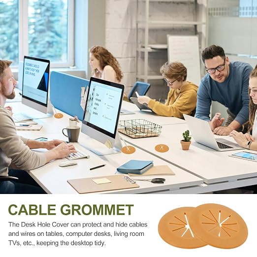 PATIKIL Desk Grommet 1-9/16", Light Brown - Image 7