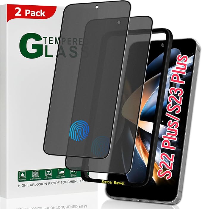 2 Pack Galaxy S22+/S23 Plus Matte Anti spy Privacy Screen Protector, 9H by Xenovont