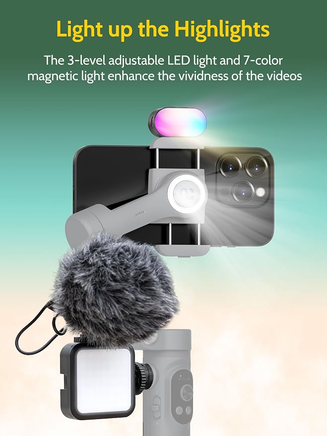 3-axis Gimbal Stabilizer for Smartphone w/ 1/4 Thread Foldable Phone Stabilizer - Image 7