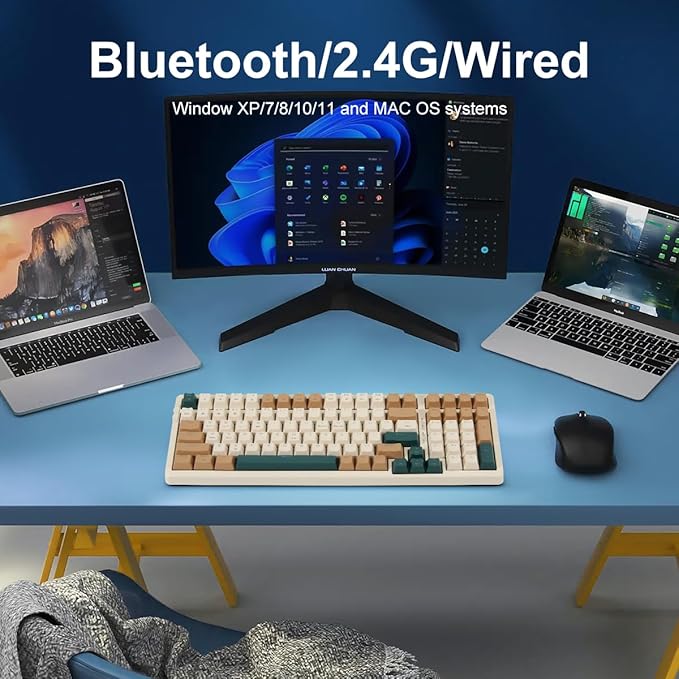 Merdia Wireless Mechanical Keyboard, Triple Mode 2.4G/USB-C/BT Gaming Keyboards - Image 3