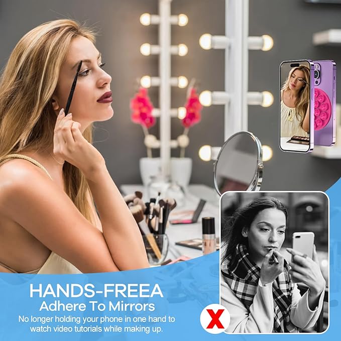 Silicone Suction Cup Phone Mount, Magnetic Suction Phone Case Stand, Mirror - Image 5