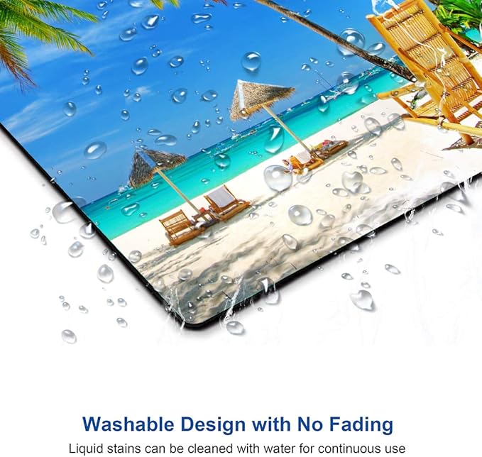 Beach Mouse Pad, Coconut Trees Mouse Pad, Nature Mouse Mat Square Waterproof - Image 5