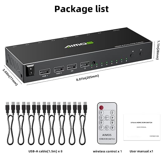HDMI KVM Switch 1 Monitor 8 Computers 4K@30Hz, 8 Port HDMI KVM Switches - Image 9