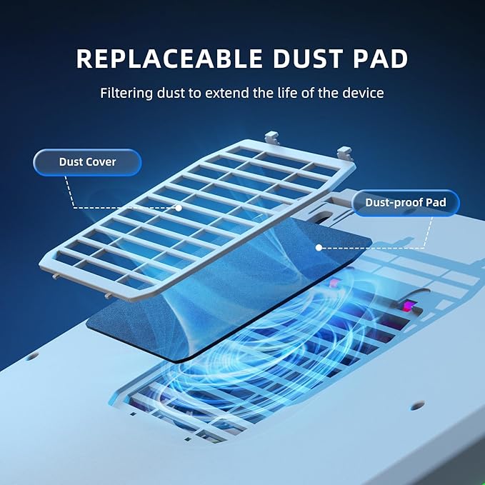 RGB Laptop Cooling Pad with LED Touch Screen, 3500 RPM Turbofan Notebook Cooler - Image 7
