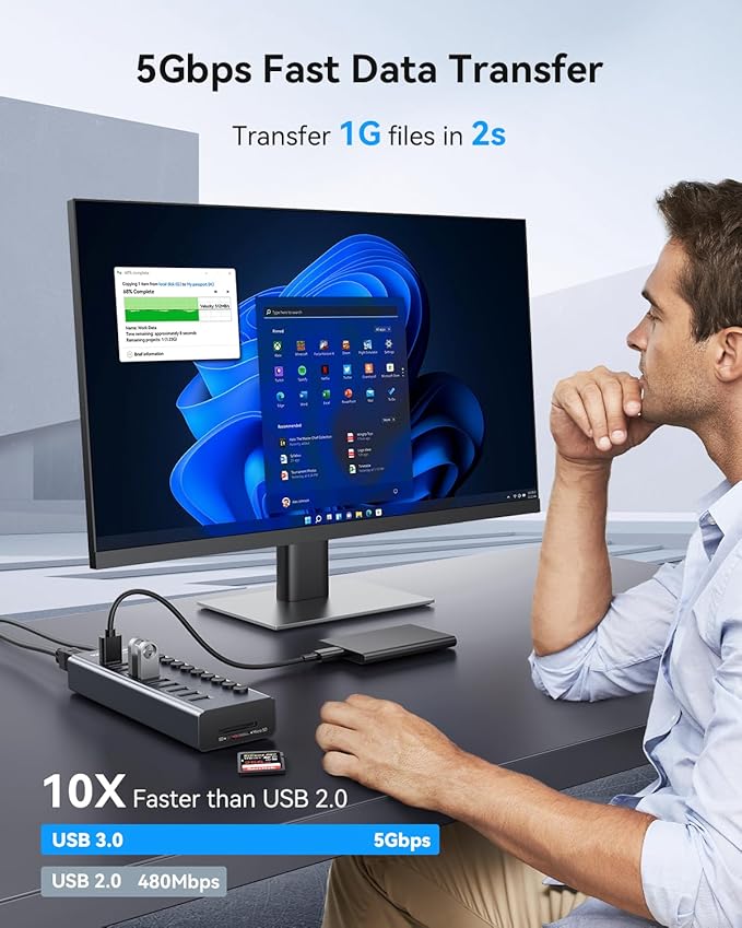 WENTER Powered USB Hub 3.0 - Image 3