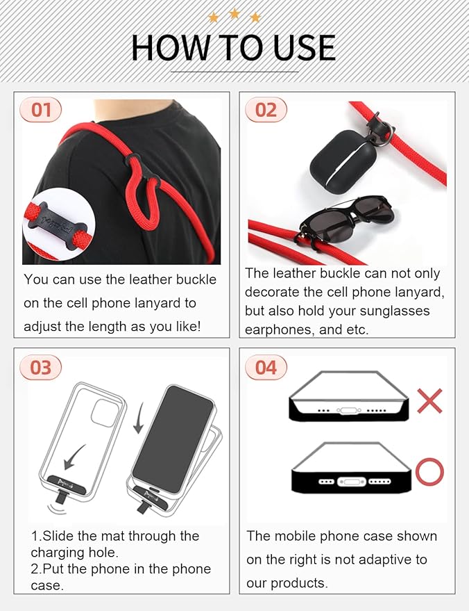 project-cb Cell Phone Lanyard ×1, Tether Tab ×2, Universal Adjustable Phone - Image 6