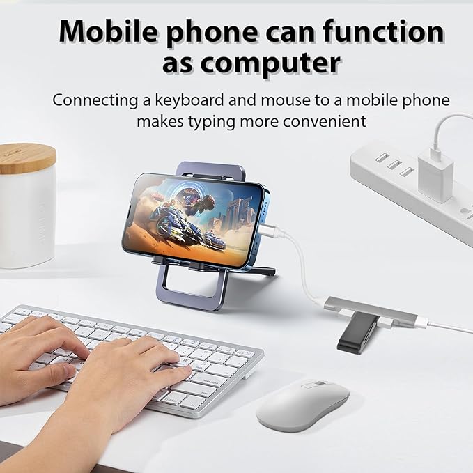 4 Ports USB C to USB Hub, Aluminum Type C to USB A 3.0 Adapter, Plug and Play - Image 4