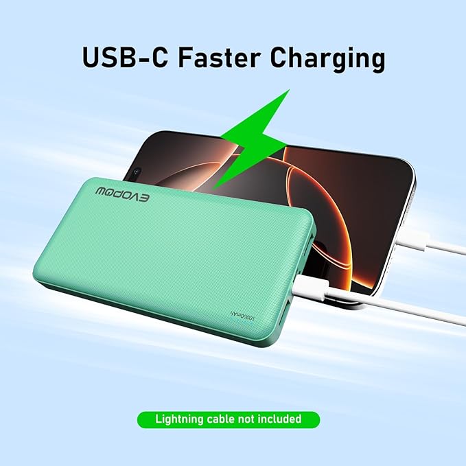2-Pack Portable Charger, Slimmer 10000mAh Power Bank, USB C in&Out Fast - Image 3