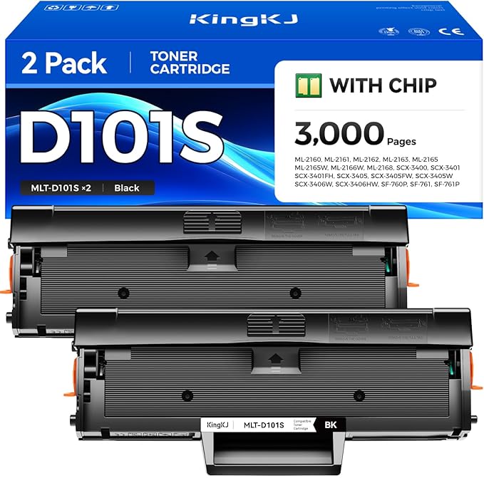 MLT-D101S Toner Cartridge Black 2-Pack High-Yield Replacement by KingKJInkToner