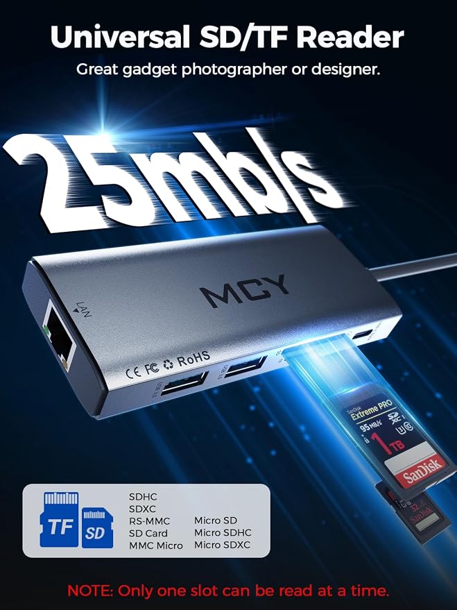 MCY USB C Hub, Laptop Docking Station Dual Monitor Single 8K, 10 in 1 Type-C - Image 6