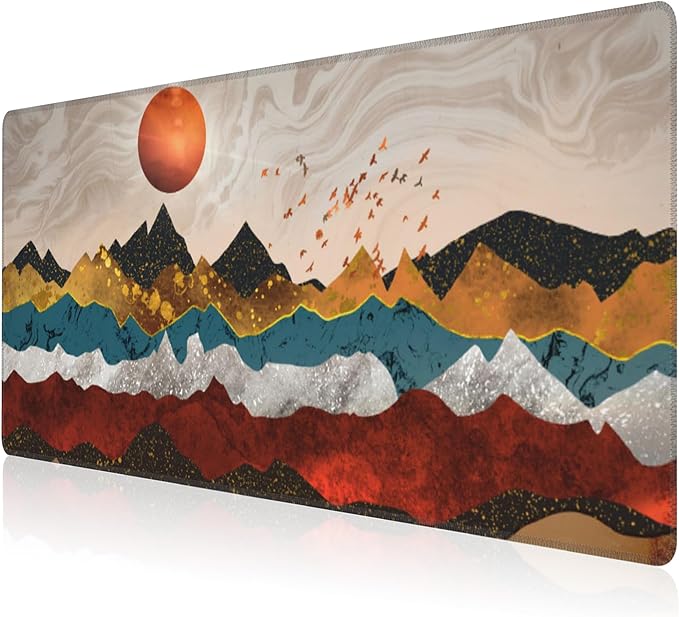 Mouse Pad, Large Colorful Precious Mountains Desk Mat, Extended Non-Slip Gaming by NIYLYNSYN