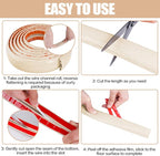 Floor Cord Cover Cavity 0.8"x0.37" Self Adhesive Cord Hider, 3.3FT Low Profile - Image 8