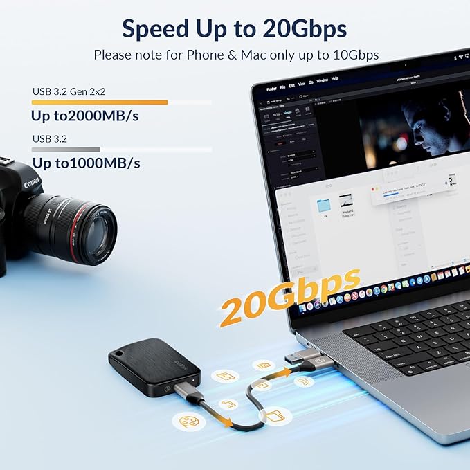 iDsonix 512GB External SSD, Portable Hard Drive USB 3.2 GEN 2x2 up to 2000MB/s - Image 2