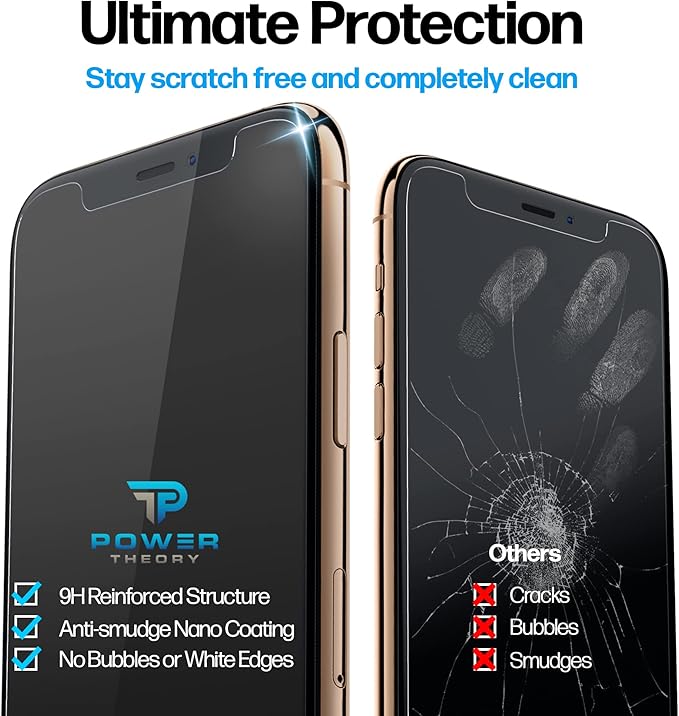 Power Theory Designed for iPhone Xs Max Screen Protector Tempered Glass - Image 5