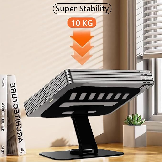 Larger Metal Tablet Stand, Adjustable 360° Rotation Tablet Holder Compatible - Image 4