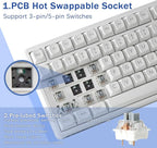HUO JI E-Yooso Creamy Mechanical Keyboard Wired, Hot Swappable, Pre-lubed - Image 3