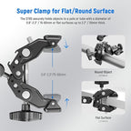 NEEWER Super Clamp with 3" Dual Ballhead Magic Arm, Ball Head Adapter, Cold Shoe - Image 2