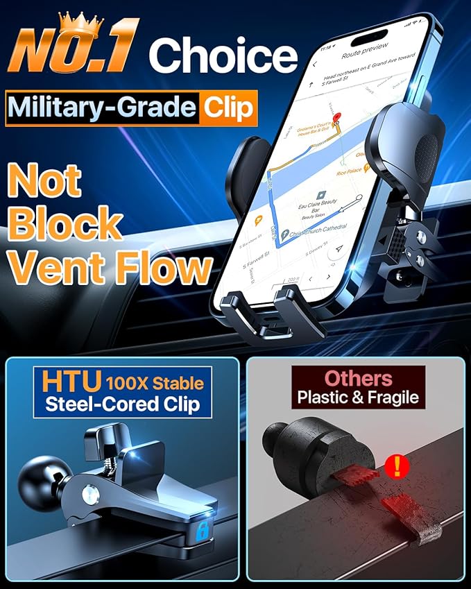 HTU 2025 Best Car Phone Holder 【Ultimate 5-in-1 & Upgraded 100+LBS Strongest - Image 9