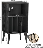Lerliuo Record Player Stand, Mid-Century Vinyl Storage Cabinet Table - Image 3
