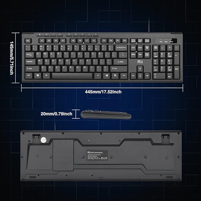Rii RK907 Ultra-Slim Compact USB Wired Keyboard - Image 7