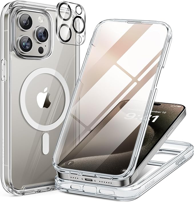 Miracase Magnetic for iPhone 15 Pro Case Full-Body Bumper Phone case by Miracase