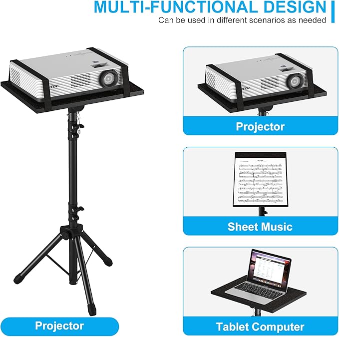 Projector Stand Tripod from 23" to 46", Laptop Tripod Stand Height Adjustable - Image 3