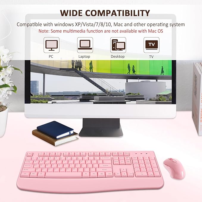 Wireless Keyboard and Mouse Combo, EDJO 2.4G Full-Sized Ergonomic Computer - Image 7