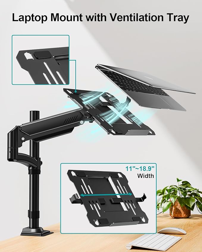 MOUNT PRO Laptop Arm Desk Mount, Single Monitor Stand - Image 3