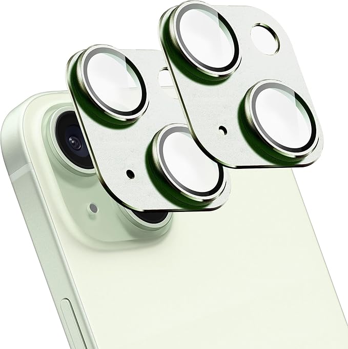 2 Pack Camera Lens Protector for iPhone 15 / iPhone 15 Plus, AR Tempered Glass by SHANG+PIN+JIA