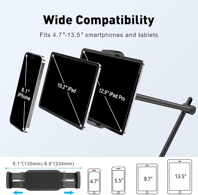 AboveTEK Tablet Stand Holder, Aluminum iPad Holder - Image 3