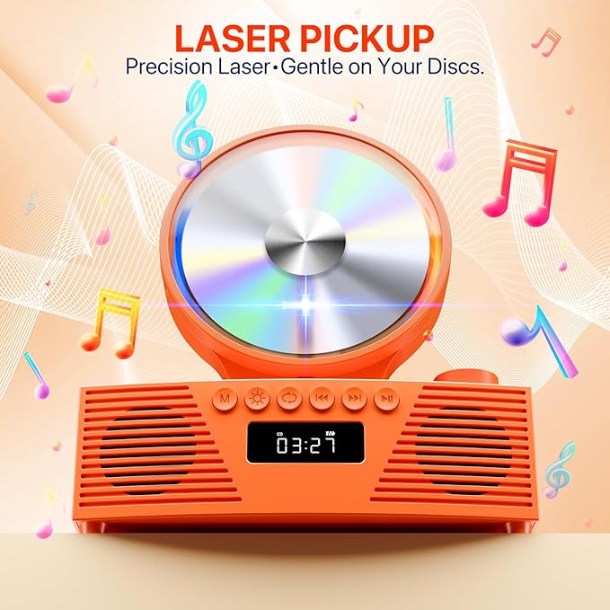 Retro Portable CD Player for Home Decor, CD Player - Image 4
