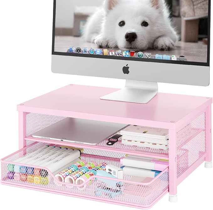 Desk Organizers and Accessories, 2-Tier Computer Monitor Stand Riser by OPNICE