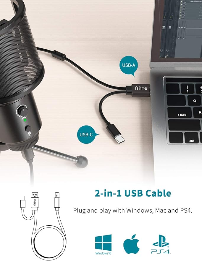 FIFINE USB Desktop PC Microphone - Image 4