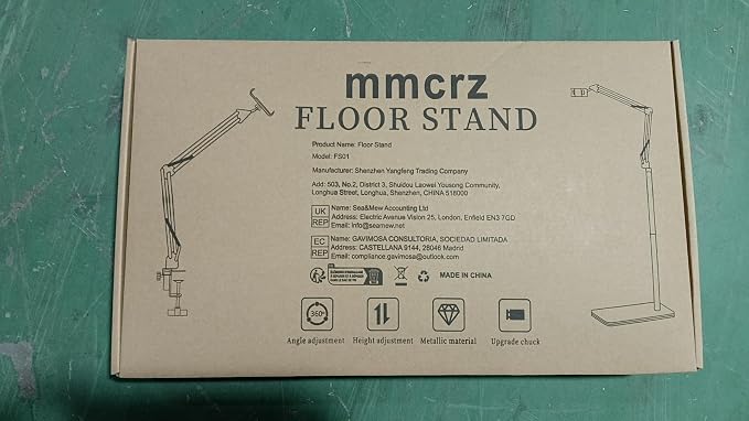 Tablet Floor Stand with 11lb Stable Base & Desk Clamp, Adjustable Height - Image 10