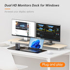 TobenONE USB C Laptop Docking Station Dual Monitor, 15-in-1 USB C Dock - Image 2